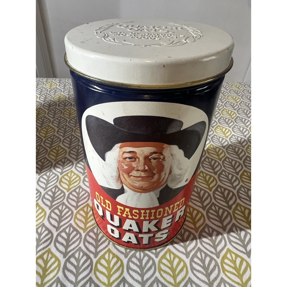 Vtg Quaker Old Fashioned Limited Edition Tin 1982 Cereal Advertising Original